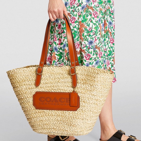 Coach Straw Basket Tote - Picture 10 of 12